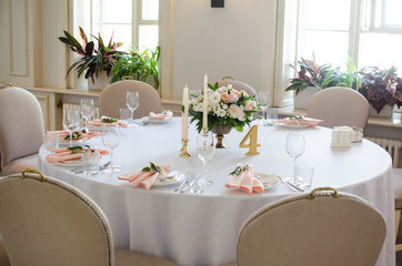 table appointments for wedding in restaurant
