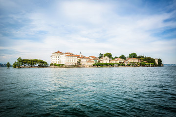 Beautiful view of Island Bella on Lake Maggiore, Italy