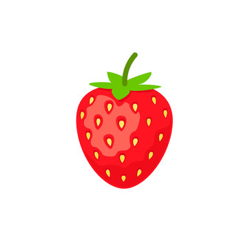 Strawberry icon in flat style vector illustration