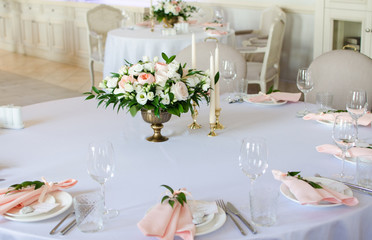 table appointments for wedding in restaurant