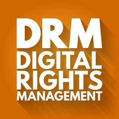 Fototapeta premium DRM - Digital Rights Management acronym, technology business concept background
