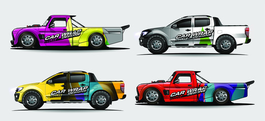 Auto wrap grafische race abstracte strip en achtergrond voor auto wrap en vinyl sticker - Vector