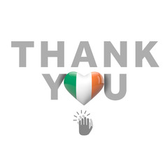 Thank you message with Ireland flag heart. 3D Render