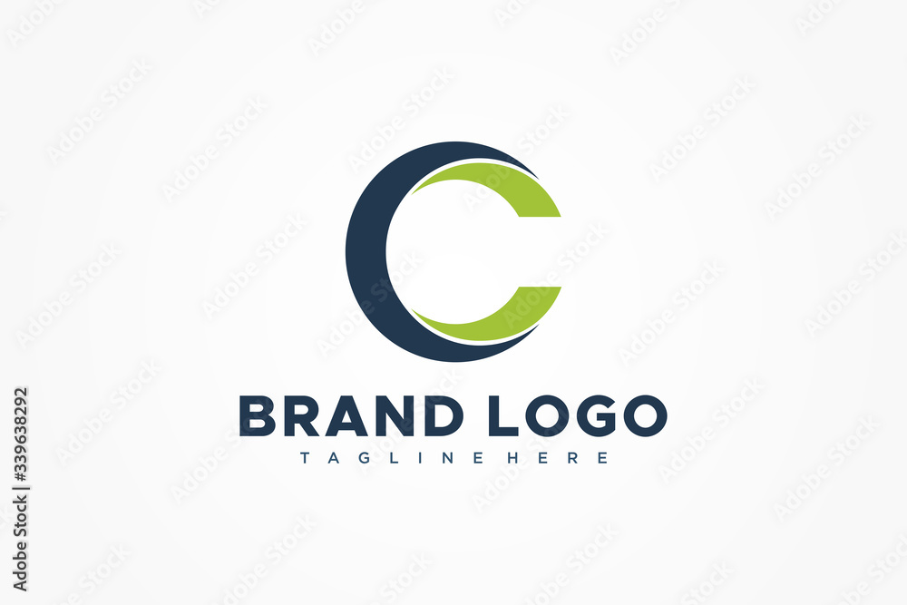 Aufkleber abstract circular initial letter c logo. usable for business and technology logos. flat vector logo 
