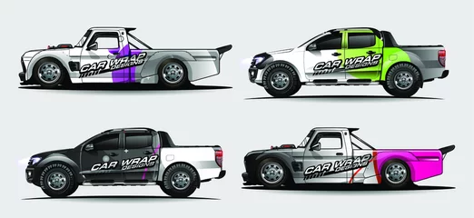 Deurstickers Autorace Auto wrap grafische race abstracte strip en achtergrond voor auto wrap en vinyl sticker - Vector