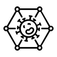 Coronavirus Local Transmission Concept, Virus Spread network on white background, Clinical Studies of Novel Corona virus on White Background Vector Icon