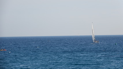Obraz premium Sail Boat, Cassis, France, Fog
