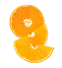 Orange slice isolated on white. Orange fruit.