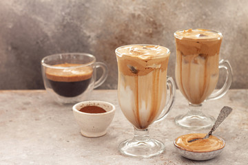 Iced Dalgona Coffee, a trendy fluffy creamy whipped coffee.