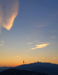 sunset over the city