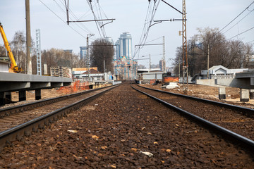 railway tracks at a small suburban railway station