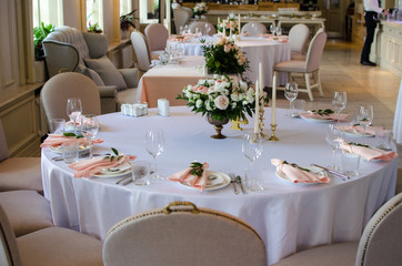 table appointments for wedding in restaurant