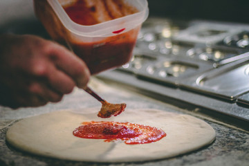 Preparación de pizza