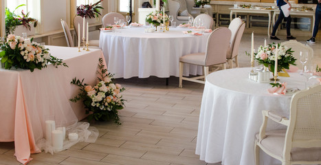 table appointments for wedding in restaurant