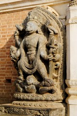 Hanuman, the monkey god at entrance of National Art Gallery on Durbar Square, Bhaktapur, UNESCO World Heritage Site, Kathmandu Valley, Nepal, Asia