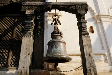 Naklejka premium Hindu bell at Durbar Square, Bhaktapur, UNESCO World Heritage Site, Kathmandu Valley, Nepal, Asia