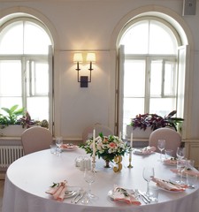 table appointments for wedding in restaurant
