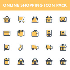 Online shopping icon pack isolated on white background. for your web site design, logo, app, UI. Vector graphics illustration and editable stroke. EPS 10.