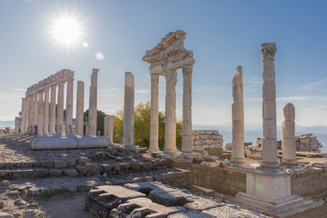 Trajan temple in ancient city of Pergamon in Turkey.