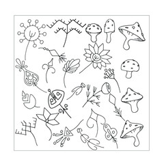 Obraz premium hand drawn vector illustration of an abstract floral ornament