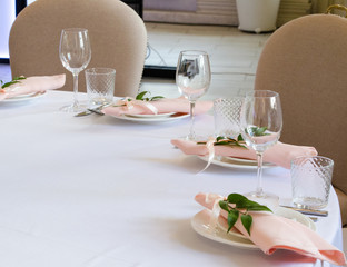 table appointments for wedding in restaurant