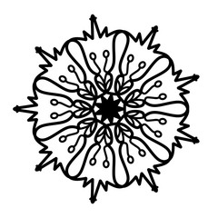 Abstract mandala on white background. Greeting Card, Invitation, Tattoo. Anti-Stress Therapy Pattern.