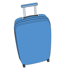 vector blue suitcase with wheels  from different views