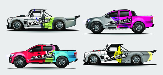Auto Wrap Grafik Racing abstrakter Streifen und Hintergrund für Auto Wrap und Vinyl-Aufkleber - Vector