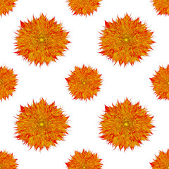 Summer Flowers Dahlia seamless pattern, floral illustration on white background
