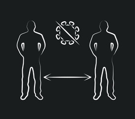 Social distance calling icon, infographic vector illustration