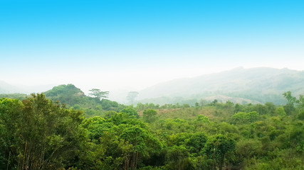 Naklejka premium mountain landscape with clouds