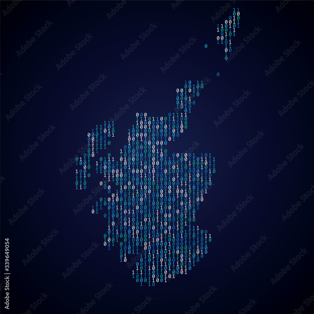 Poster Scotland country map made from digital binary code
