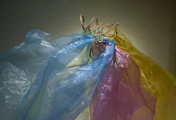 plastic bags of different colors background