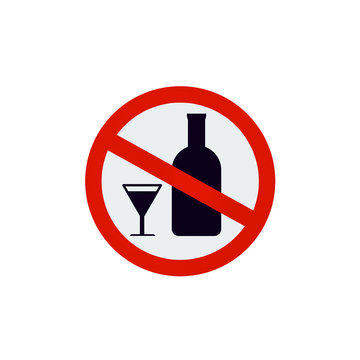 No alcohol drinks on white background,prohibits, Drunk not to drive.
