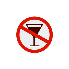 No alcohol drinks on white background,prohibits, Drunk not to drive.