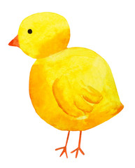 happy easter yellow chick painting eggs flowers watercolor pattern