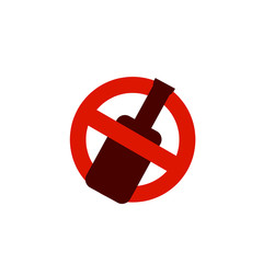 No alcohol drinks on white background,prohibits, Drunk not to drive.