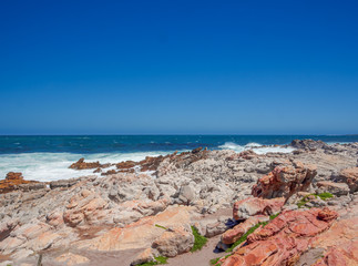 Fototapeta na wymiar South Africa Bettys Bay resort with Rocks and Penguin