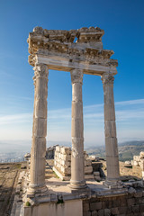 Fototapeta premium Trajan temple in ancient city of Pergamon in Turkey.