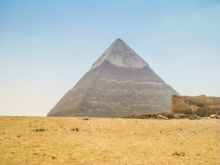 Obraz na płótnie Canvas Giza pyramids, cairo, egypt. Egypt. Cairo - Giza. View of pyramids from the Giza Plat