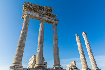 Fototapeta premium Trajan temple in ancient city of Pergamon in Turkey.