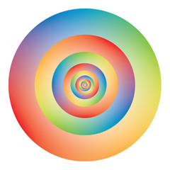 Fototapeta na wymiar Color wheel circle with blended colors. Abstract rainbow gradient with concentric circles