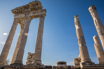 Trajan temple in ancient city of Pergamon in Turkey.