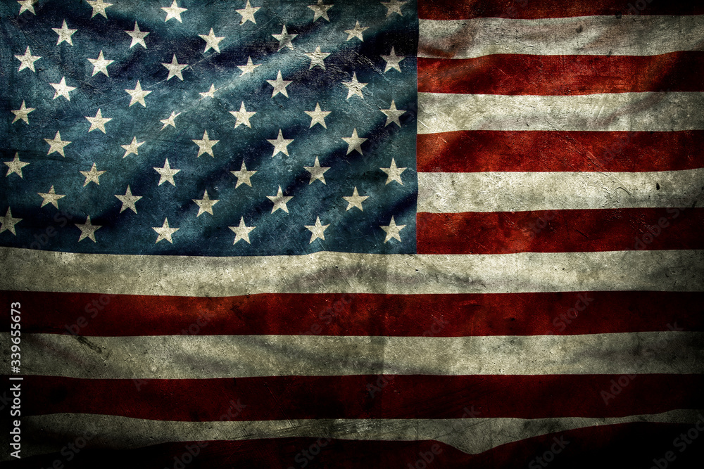 Wall mural Grunge American flag