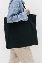 Black canvas bag