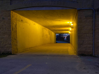 city tunnel at night