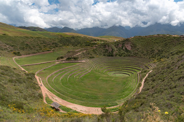 Fototapeta na wymiar Moray agricultural laboratories of Incas in Peru