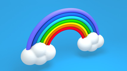 Color Rainbow With Clouds, rainbow messages of hope 
With Gradient Mesh, 3d illustration