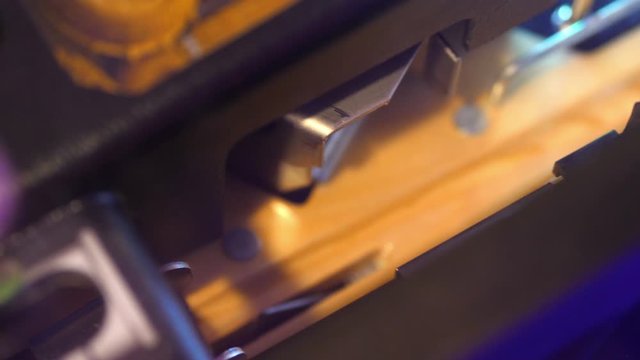 Pulling Pinball Plunger To Start Ball In 4K Slow Motion 60fps
