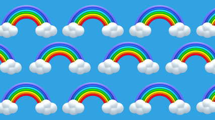 Color Rainbow With Clouds, rainbow messages of hope 
With Gradient Mesh, 3d illustration